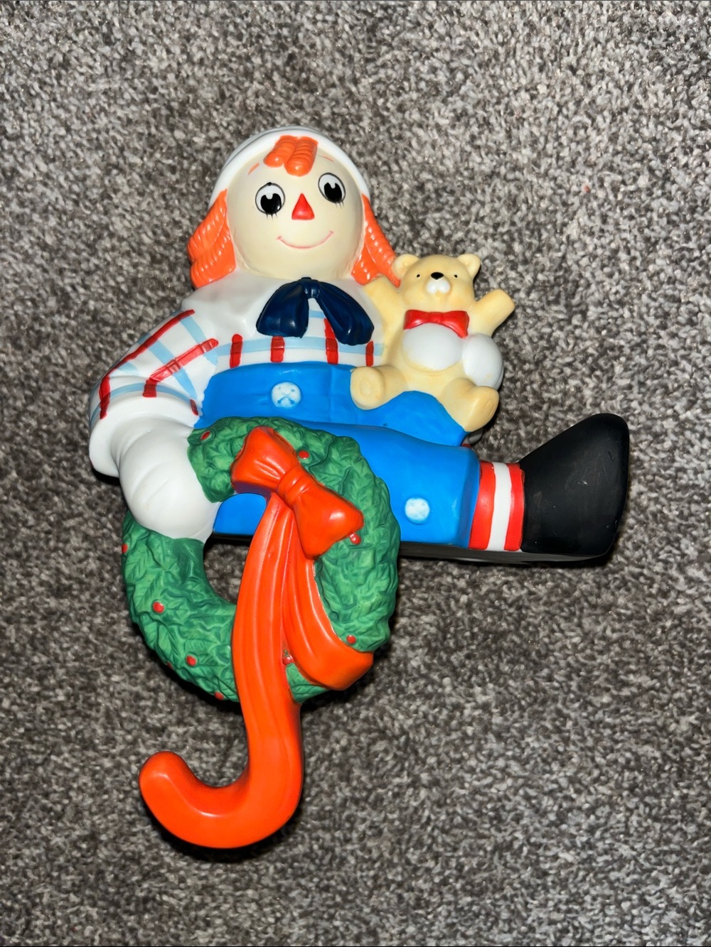 Vintage Flambro 4567 4568 Raggedy Ann Andy Christmas Stocking Mantle Figurines - Picture 7 of 15